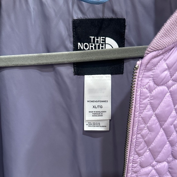 The North Face NF Lavender Quilted Coat XL Women’s Pristine Bomber Style Jacket - Picture 6 of 10